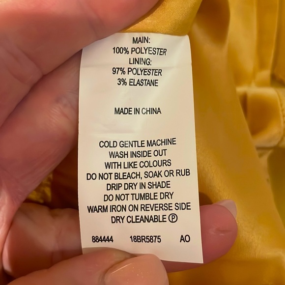 Basque, Size 10, yellow/ gold midi cocktail dress (NWT) - Picture 5 of 5